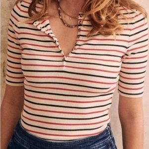 Sezane Theodora T-Shirt - Striped - Size S